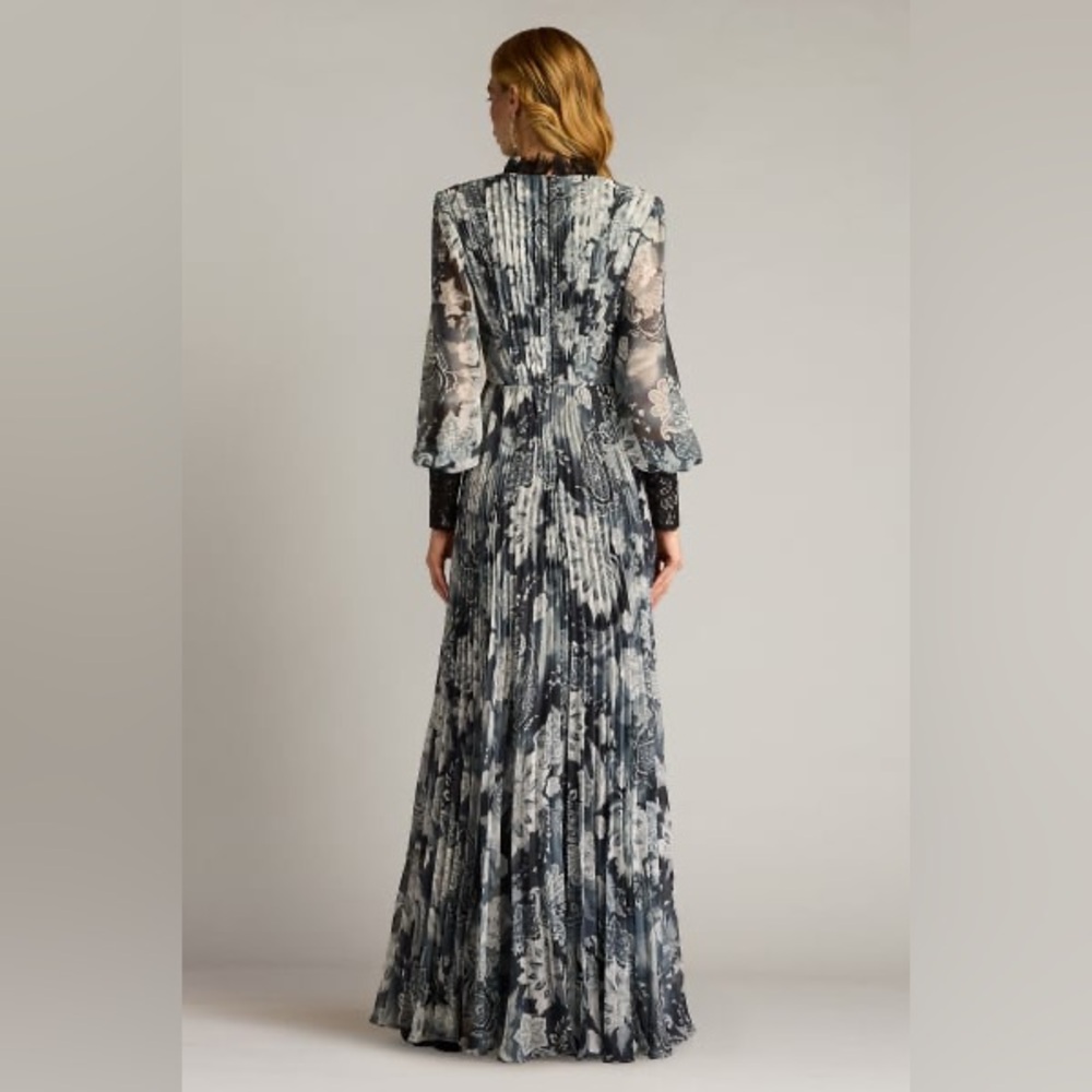 TADASHI SHOJI - AUDRA FLORAL PRINT CHIFFON GOWN - Picture 2 of 6